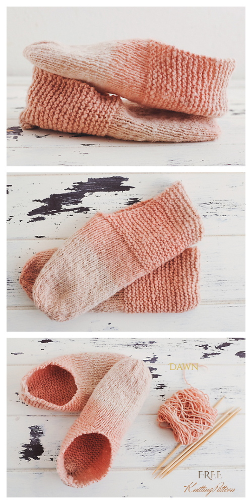 Simple Adult House Slippers Free Knitting Pattern