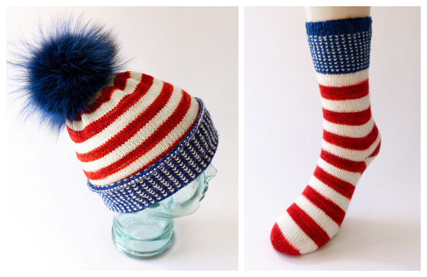 Home of the Braves Hat Set Free Knitting Patterns