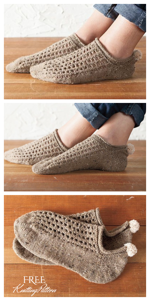 Knit Bunny Hop Anklets Slippers Free Knitting Pattern