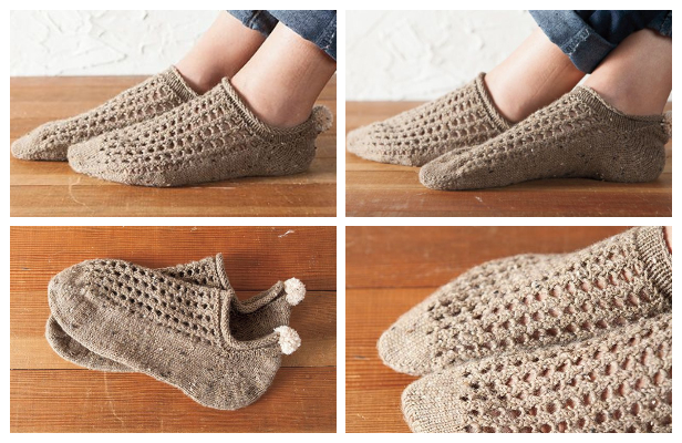 Knit Bunny Hop Anklets Slippers Free Knitting Pattern