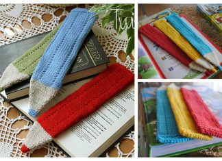 Knit Crayon Bookmark Free Knitting Pattern