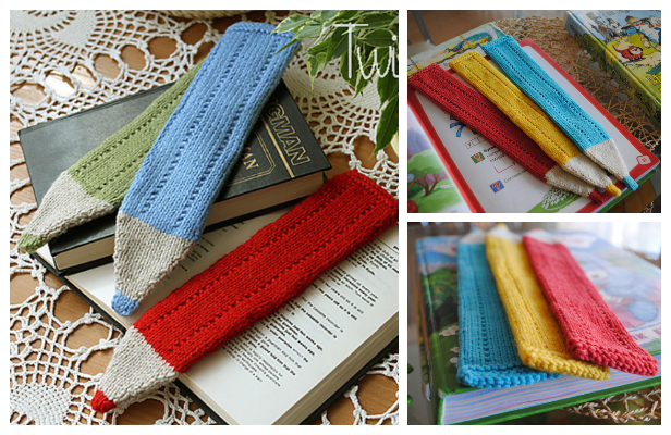 Knit Crayon Bookmark Free Knitting Pattern