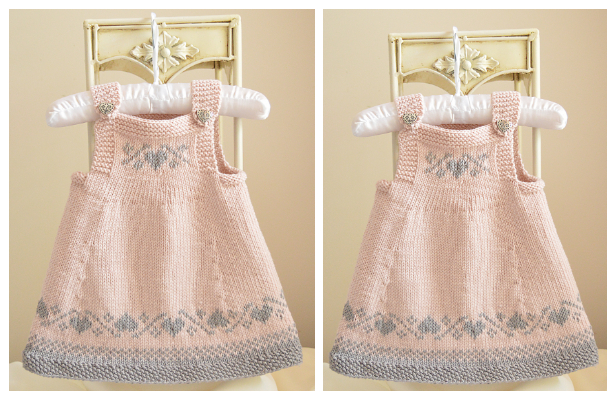 Knit Luv U Forever Baby Pinafore Dress Knitting Pattern