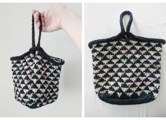 Knit Triangle Bottom Project Bag Free Knitting Pattern
