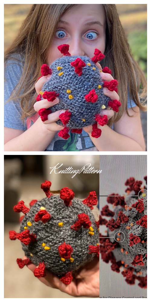 Knit Virus Ball Free Knitting Pattern & Paid