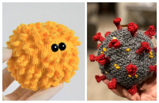 Knit Virus Ball Free Knitting Pattern & Paid