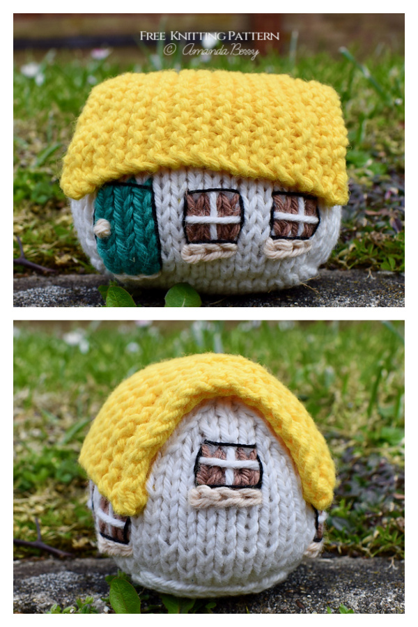 Knit Miniature Itsy Bitsy Houses Toy Free Knitting Patterns