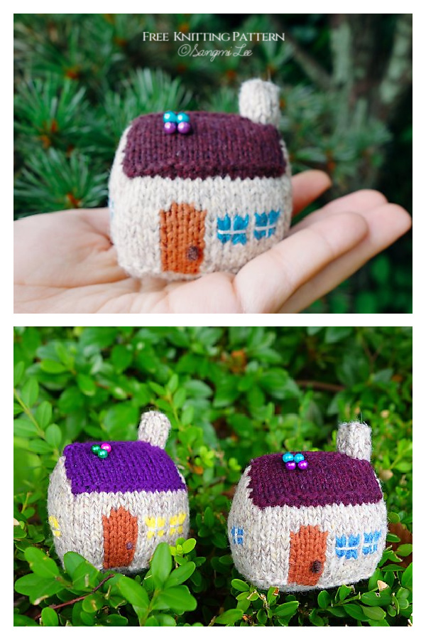 Knit Miniature House Toy Free Knitting Patterns