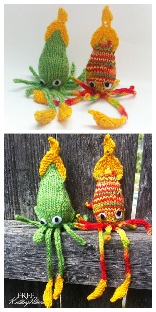 Amigurumi Toy Squid Free Knitting Pattern