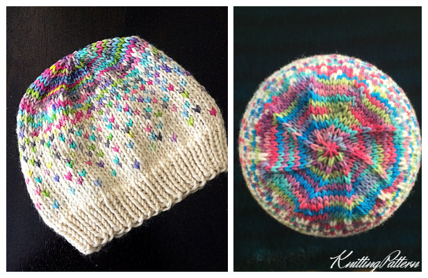 Knit Fair Isle Kaiya Mei Hat Free Knitting Pattern