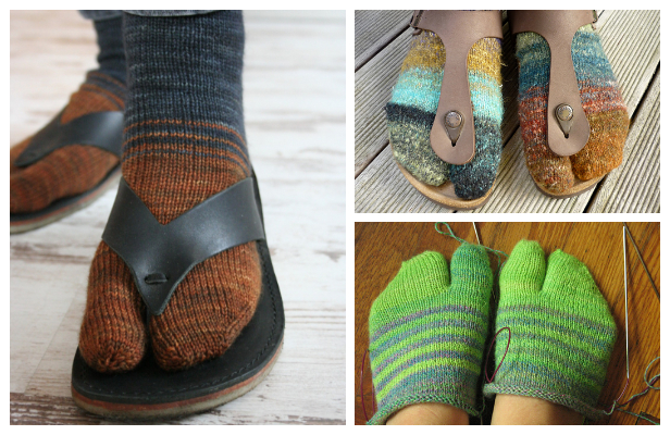 Knit Tabi Split Toe Socks Free Knitting Patterns Knitting Pattern