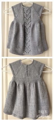 Knit Leaf Love Baby Dress Free Knitting Pattern - Knitting Pattern