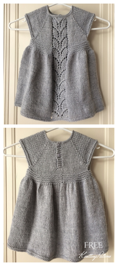Knit Leaf Love Baby Dress Free Knitting Pattern - Knitting Pattern
