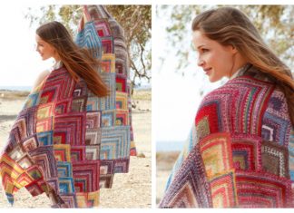 Knit Mitered Moroccan Colors Blanket Free Knitting Pattern