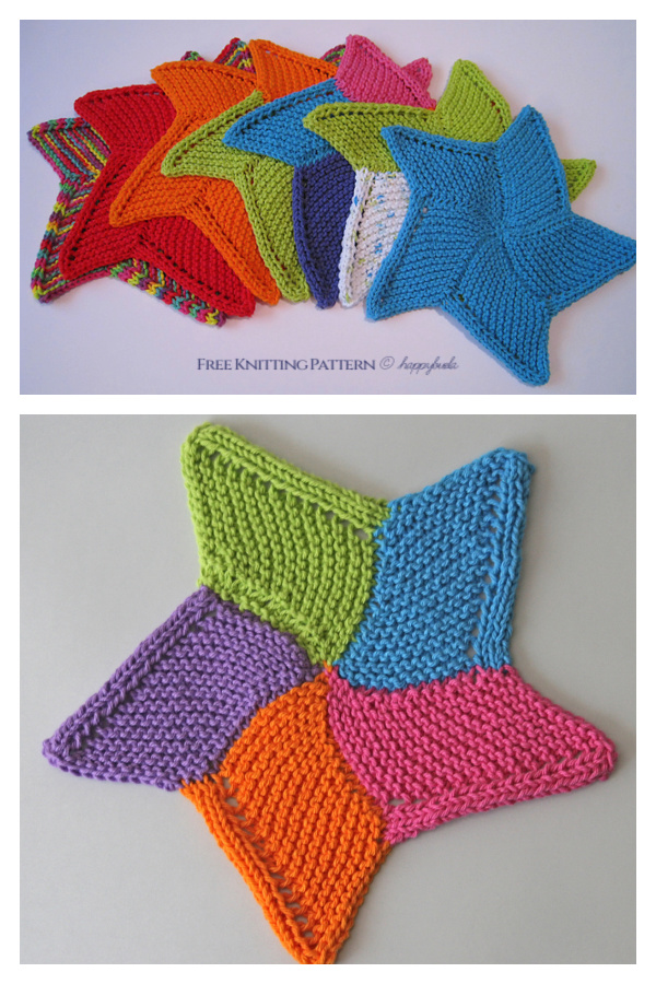 Knit Starfish Cloth Washcloth Free Knitting Pattern