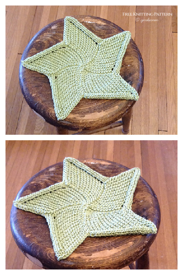 Knit Starfish Cloth Washcloth Free Knitting Pattern 