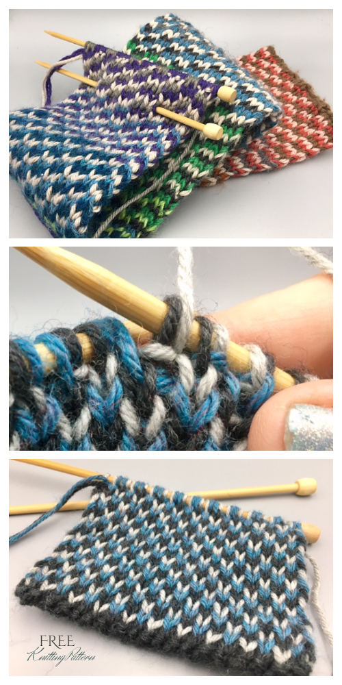Knit Reversible Triple Check Stitch Free Knitting Patterns