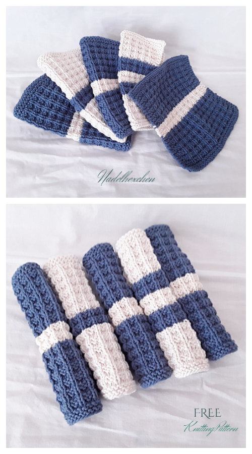 Knit Waffle Stitch Washcloth Free Knitting Patterns Knitting Pattern