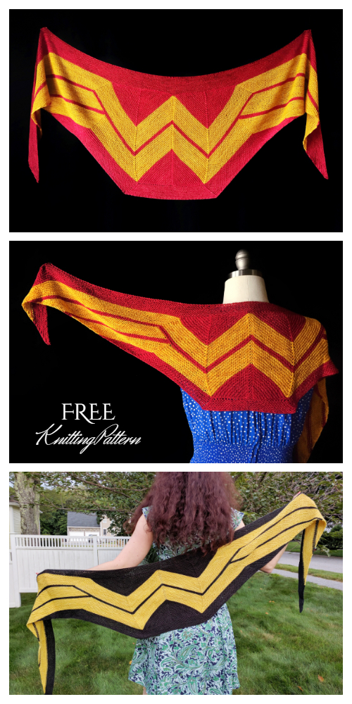 Wonder Woman Wrap Shawl Free Knitting Pattern