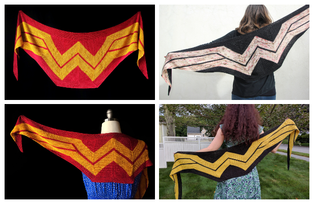Wonder Woman Wrap Shawl Free Knitting Pattern