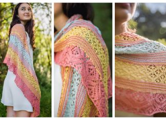 Colorful June Lace Shawl Free Knitting Pattern