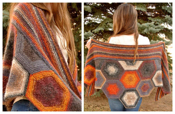 Knit Creekside Hexagon Shawl Free Knitting Pattern