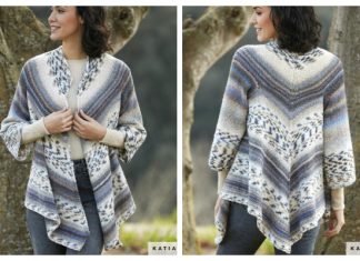 Knit Jacquard Triangle Cardigan Free Knitting Pattern