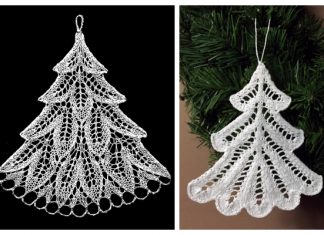Knit Lace Tree Applique Free Knitting Patterns