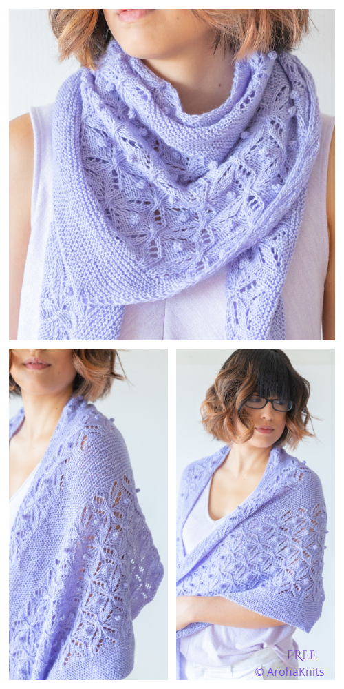 Te Manawakura Bobble Lace Shawl Free Knitting Pattern
