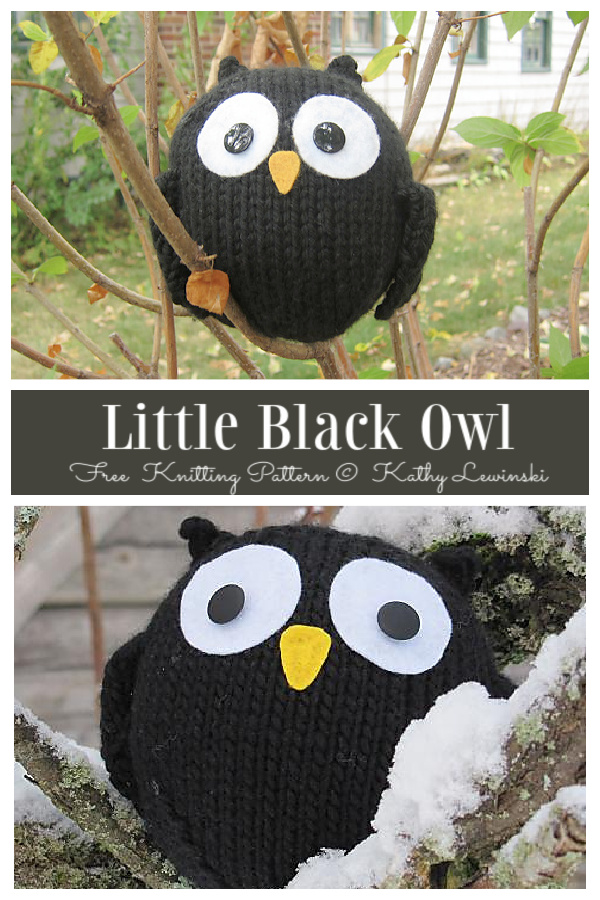 Amigurumi Little Black Owl Free Knitting Patterns