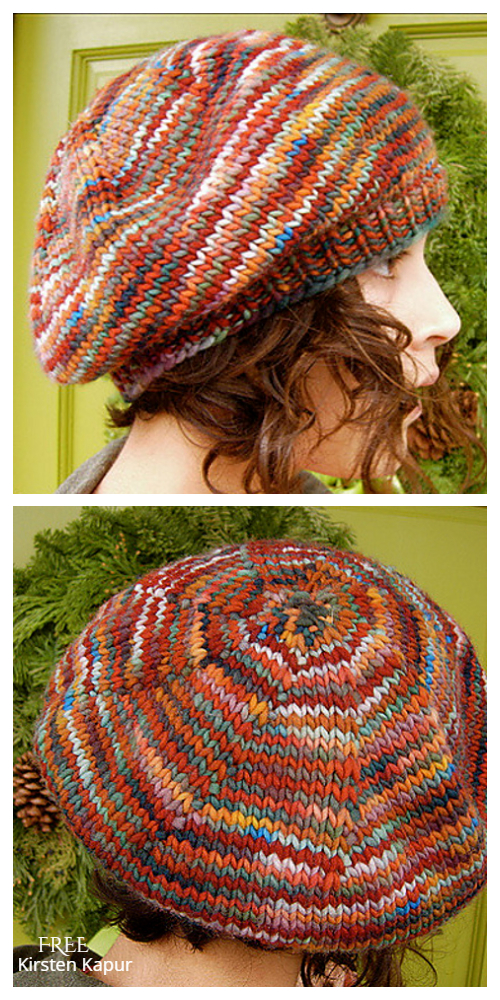 Beret Hat Free Knitting Pattern