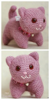 Flat Knit Kitty Toy Free Knitting Patterns - Knitting Pattern