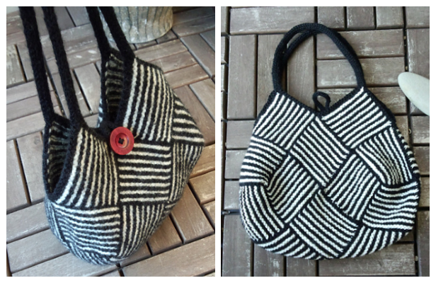 Garter Stripe Square Bag Free Knitting Pattern
