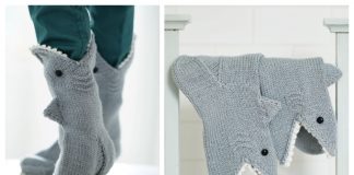 Knit Shark Sock Free Knitting Pattern