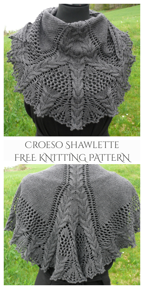 Lace Cable Shawl Free Knitting Pattern