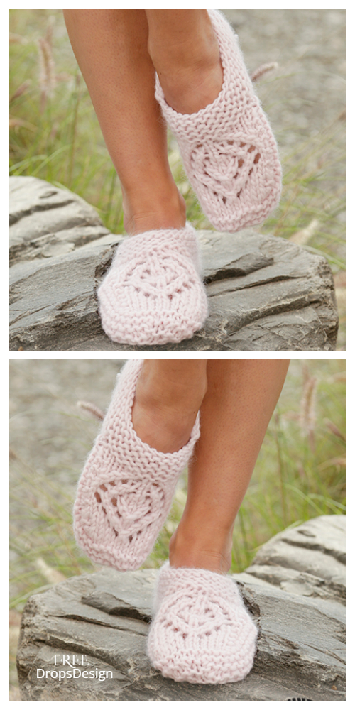 Women Lace Slippers Free Knitting Patterns