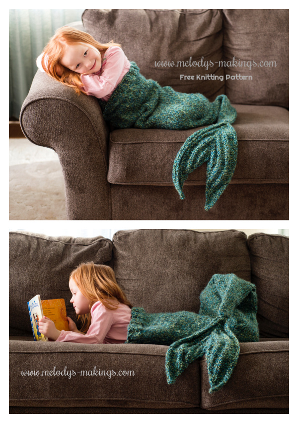 Mermaid Tail Blanket Free Knitting Pattern