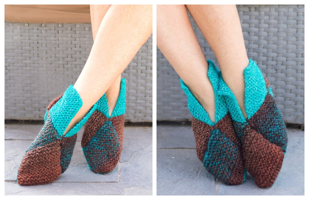 Origami Slippers Free Knitting Pattern