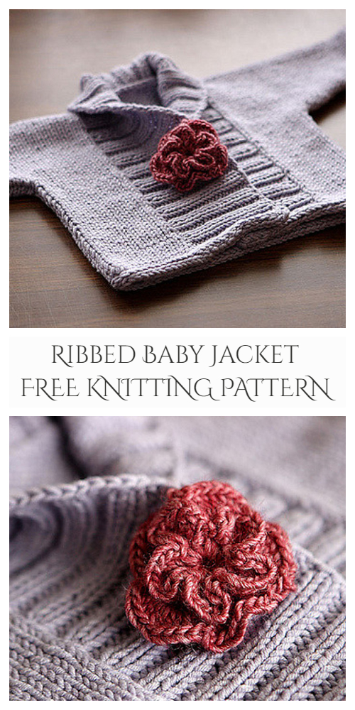 Ribbed Baby Jacket Free Knitting Pattern