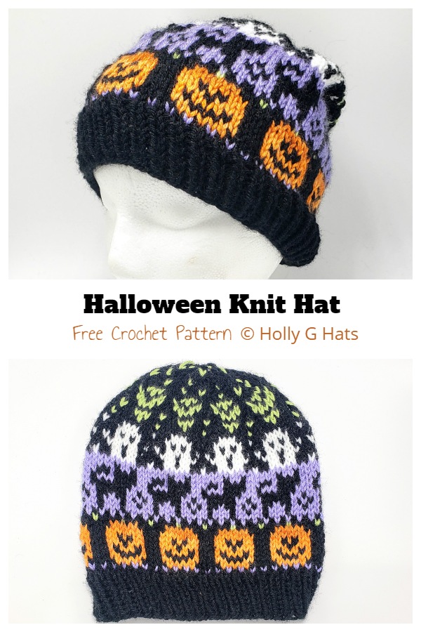 Fair Isle Halloween Hat Free Knitting Patterns