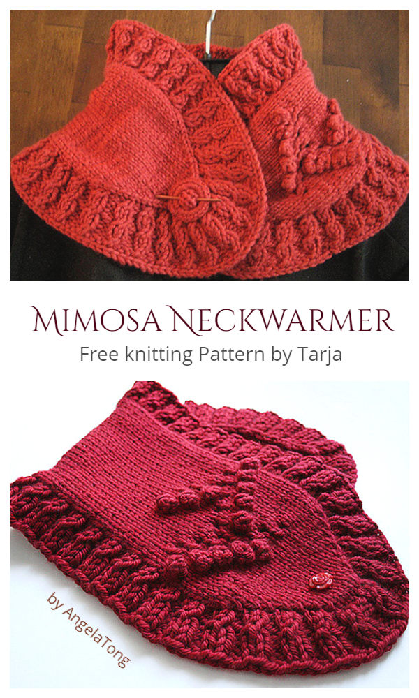 Mimosa Neckwarmer Bobble Cowl Free Knitting Patterns