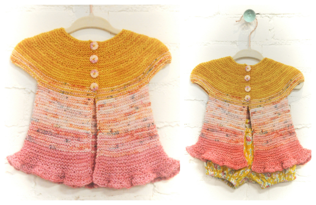 Easy Rosebud Baby Cardigan Free Knitting Pattern