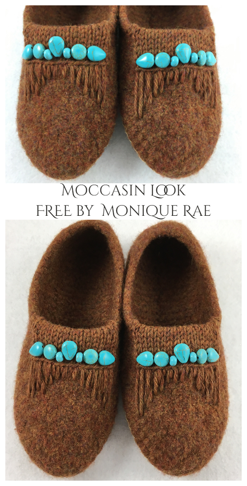 Moccasin Slippers Free Knitting Pattern