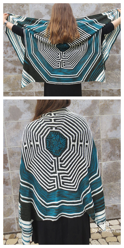 Labyrinth Rectangle Shawl Free Knitting Pattern