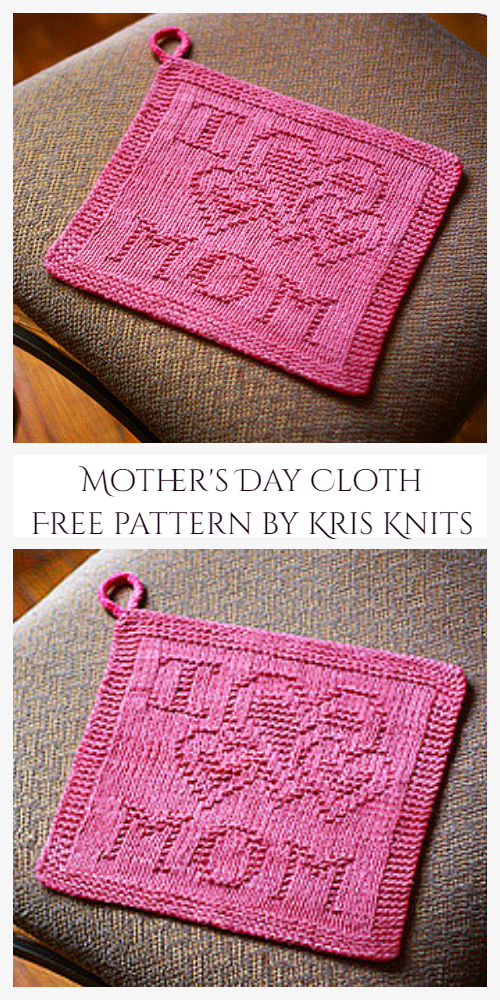 Mother's Day Dish Cloth Free Knitting Pattern