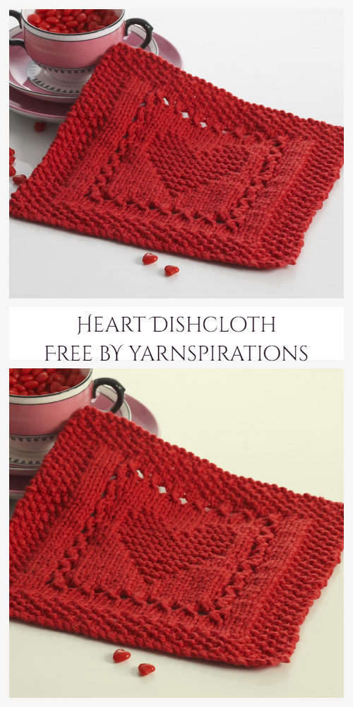Heart Dishcloth Free Knitting Pattern