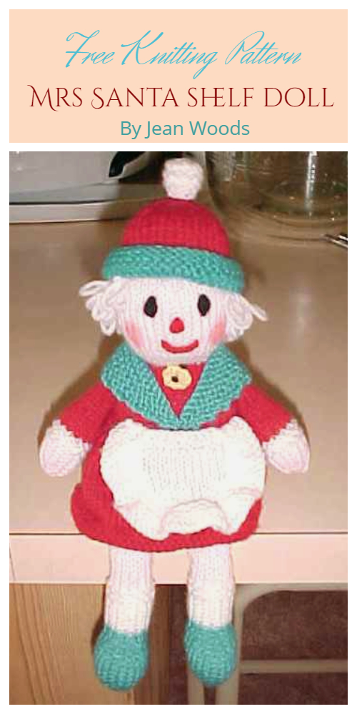 Amigurumi Mrs Santa Shelf Doll Free Knitting Patterns