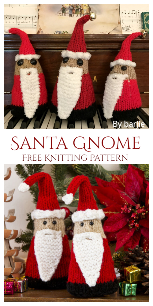 Amigurumi Santa Gnome Free Knitting Patterns