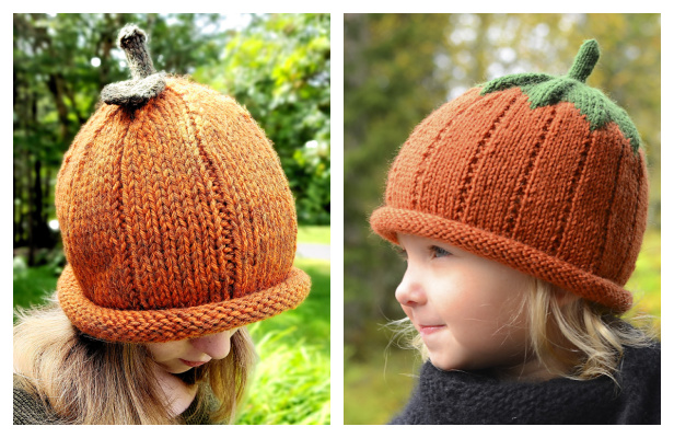 Pumpkin Hat Free Knitting Patterns