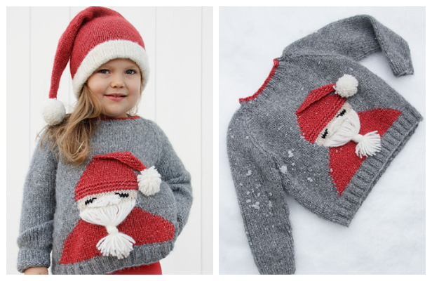 Christmas Santa Sweater Free Knitting Patterns & Pagado
